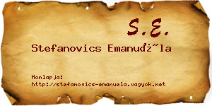 Stefanovics Emanuéla névjegykártya